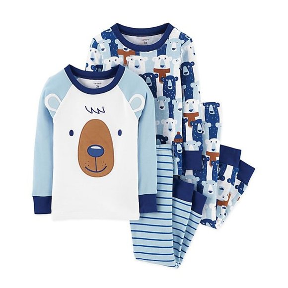 Carter's Other - Carter's 4-Piece Bear Snug Fit Cotton PJs